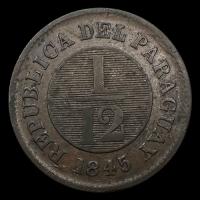 NUMIS - REPUBLICA DEL PARAGUAY - 1/12AVO - 1845 - MONEDA DE COBRE