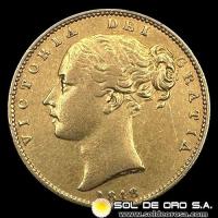 INGLATERRA - SOVEREIGN (VICTORIA JOVEN), LIBRA INGLESA, 1848 - MONEDA DE ORO