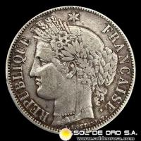 NA3 - FRANCIA - 5 FRANCS, 1851 - CERES - SECOND REPUBLIC - MONEDA DE PLATA