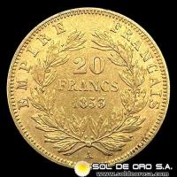 FRANCIA - EMPIRE FRANCAIS - NAPOLEON III - 20 FRANCOS, 1853 - MONEDA DE ORO