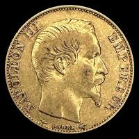 FRANCIA - EMPIRE FRANCAISE - 20 FRANCOS, NAPOLEON III - 1854 - MONEDA DE ORO