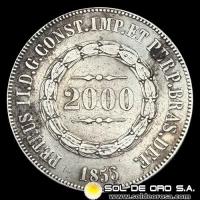 NA2 - BRASIL - 2.000 REIS - 1856 - PEDRO II - MONEDA DE PLATA