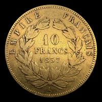 FRANCIA - EMPIRE FRANCAIS - NAPOLEON III - 10 FRANCOS, 1857 - MONEDA DE ORO