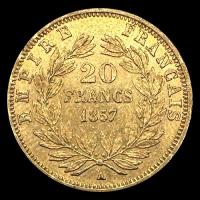 FRANCIA - EMPIRE FRANCAIS - NAPOLEON III - 20 FRANCOS, 1857 - MONEDA DE ORO