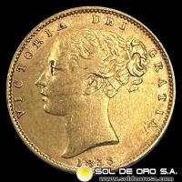 INGLATERRA - SOVEREIGN, LIBRA INGLESA (VICTORIA - JOVEN), 1858 - MONEDA DE ORO