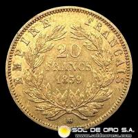 FRANCIA - EMPIRE FRANCAIS - NAPOLEON III - 20 FRANCOS, 1859 - MONEDA DE ORO