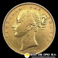 INGLATERRA - SOVEREIGN, LIBRA INGLESA (VICTORIA - JOVEN), 1860 - MONEDA DE ORO