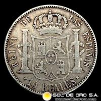 NA2 - ESPAÑA - 10 REALES, 1864 - ISABEL II REINA DE LAS ESPAÑAS - MONEDA DE PLATA