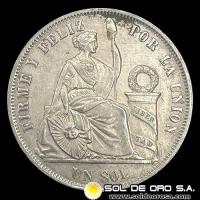 NA4 - REPUBLICA PERUANA - 1 SOL - 1866 - MONEDA DE PLATA