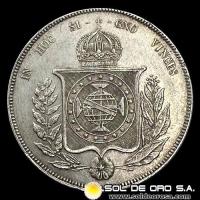 NA2 - BRASIL - 1.000 REIS - 1866 -  PEDRO II - MONEDA DE PLATA