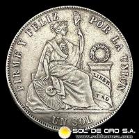 NA4 - REPUBLICA PERUANA - 1 SOL, 1869 - MONEDA DE PLATA