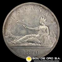 NA2 - ESPAÑA - 5 PESETAS, 1870 - GOBIERNO PROVISIONAL - MONEDA DE PLATA