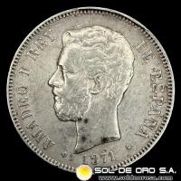 	NA2 - ESPAÑA - 5 PESETAS - 1871 - ESTRELLAS: 18-74 - AMADEO I REY DE ESPAÑA - MONEDA DE PLATA