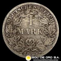 NA1 - ALEMANIA - 1 MARK, 1875 - MONEDA DE PLATA