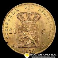 HOLANDA - 10 GULDEN, 1876 - KONING WILLEM DE DERDE - MONEDA DE ORO