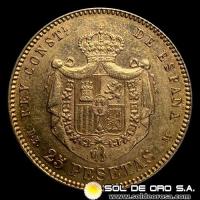 ESPAÑA - 25 PESETAS, 1876 - ALFONSO XII - MONEDA DE ORO