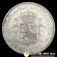 NA2 - ESPAÑA - 5 PESETAS, 1876 - ALFONSO XII REY DE ESPAÑA - MONEDA DE PLATA