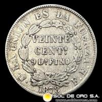 NA1 - BOLIVIA - 20 CENTAVOS, 1878 - MONEDA DE PLATA