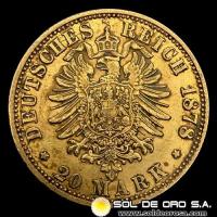 ALEMANIA - 20 MARK - WILHELM DEUTSCHER KAISER KONIG V. PREUSSEN - 1878 - MONEDA DE ORO