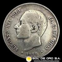 NA2 - ESPAÑA - 2 PESETAS, 1879 - ALFONSO XII - MONEDA DE PLATA