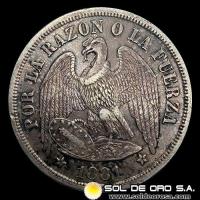 NA2 - REPUBLICA DE CHILE - 1 PESO, 1881 - MONEDA DE PLATA