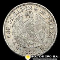 NA2 - REPUBLICA DE CHILE - 1 PESO, 1882 - MONEDA DE PLATA