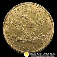 ESTADOS UNIDOS DE AMERICA - 10 DOLLARS, 1882 - DOBLE AGUILA, TIPO LIBERTAD - MONEDA DE ORO