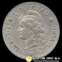 NA1 - ARGENTINA - 20 CENTAVOS, 1882 - MONEDA DE PLATA