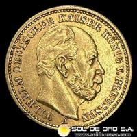 ALEMANIA - 20 MARK - WILHELM DEUTSCHER KAISER KONIG V. PREUSSEN - 1883 - MONEDA DE ORO