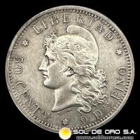 NA1 - ARGENTINA - 50 CENTAVOS, 1883 - MONEDA DE PLATA