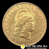 ARGENTINA - CINCO PESOS - UN ARGENTINO, 1888 - MONEDA DE ORO