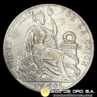 NA4 - REPUBLICA PERUANA - 1 SOL - 1889 - MONEDA DE PLATA