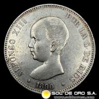 NA2 - ESPAÑA - 5 PESETAS, 1890 - ALFONSO XIII REY DE ESPAÑA - MONEDA DE PLATA