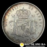 NA2 - ESPAÑA - 5 PESETAS, 1891 - ALFONSO XIII REY DE ESPAÑA - MONEDA DE PLATA