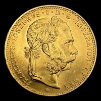 AUSTRIA / IMPERIVM AVSTRIACVM - 8 FLORINES / 20 FRANCOS - 1892 - MONEDA DE ORO 
