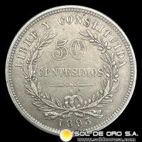 NA4 - REPUBLICA ORIENTAL DEL URUGUAY - 50 CENTESIMOS, 1893 - MONEDA DE PLATA