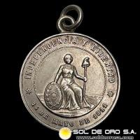 NUMIS - MEDALLAS DEL PARAGUAY - INAUGURACION DEL MONUMENTO A LOS PROCERES DE LA INDEPENDENCIA NACIONAL - 1894 - MEDALLA DE PLATA