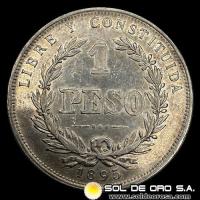 NA4 - URUGUAY - 1 PESO, 1895 - PATACON - MONEDA DE PLATA