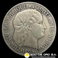 NA3 - HAITI - 50 CENTIMES, 1895 - MONEDA DE PLATA