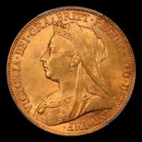 INGLATERRA - SOVEREIGN, LIBRA INGLESA (VICTORIA - CABEZA VIEJA) - MONEDA DE ORO 