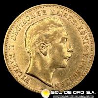 ALEMANIA - 10 MARK - WILHELM II DEUTSCHER KAISER KONIG V. PREUSSEN - 1905 - MONEDA DE ORO