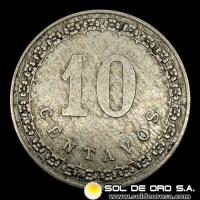 NUMIS - MONEDAS DEL PARAGUAY - 10 CENTAVOS, 1908 - MONEDA DE COBRE Y NIQUEL