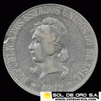 NA2 - NUMIS - BRASIL - 1000 REIS - 1909 - MONEDA DE PLATA