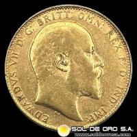 INGLATERRA - SOVEREIGN, LIBRA INGLESA (EDUARDO VII) - 1910 - MONEDA DE ORO