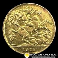 INGLATERRA - 1/2 SOVEREIGN, 1911 - GEORGE V - MONEDA DE ORO