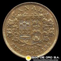 CANADA - 5 DOLLARS, 1912 - GEORGE V - MONEDA DE ORO