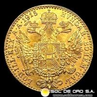 AUSTRIA - 1 DUCADO, 1915 - MONEDA DE ORO