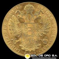 AUSTRIA - 4 DUCADOS, 1915 - MONEDA DE ORO