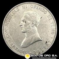 NA4 - URUGUAY - 50 CENTESIMOS, 1917 - MONEDA DE PLATA