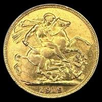 INGLATERRA - SOVEREIGN, LIBRA INGLESA (GEORGE V) - 1919 - MONEDA DE ORO